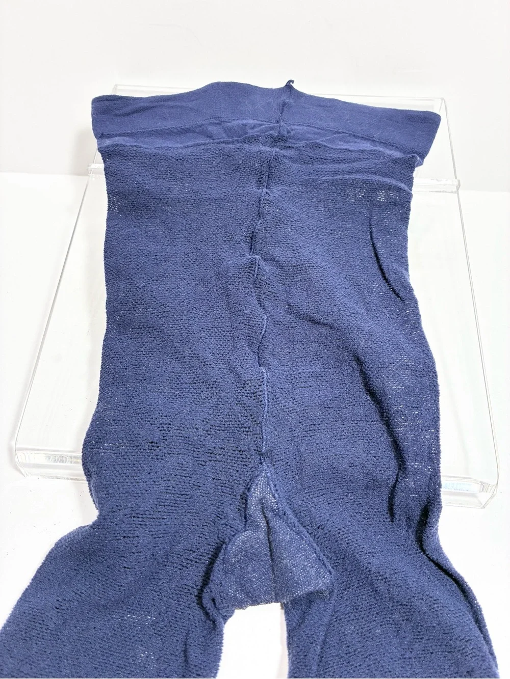 3 Pair Blue Navy Tights Lot: Patterned Textured Control Top Size M/L